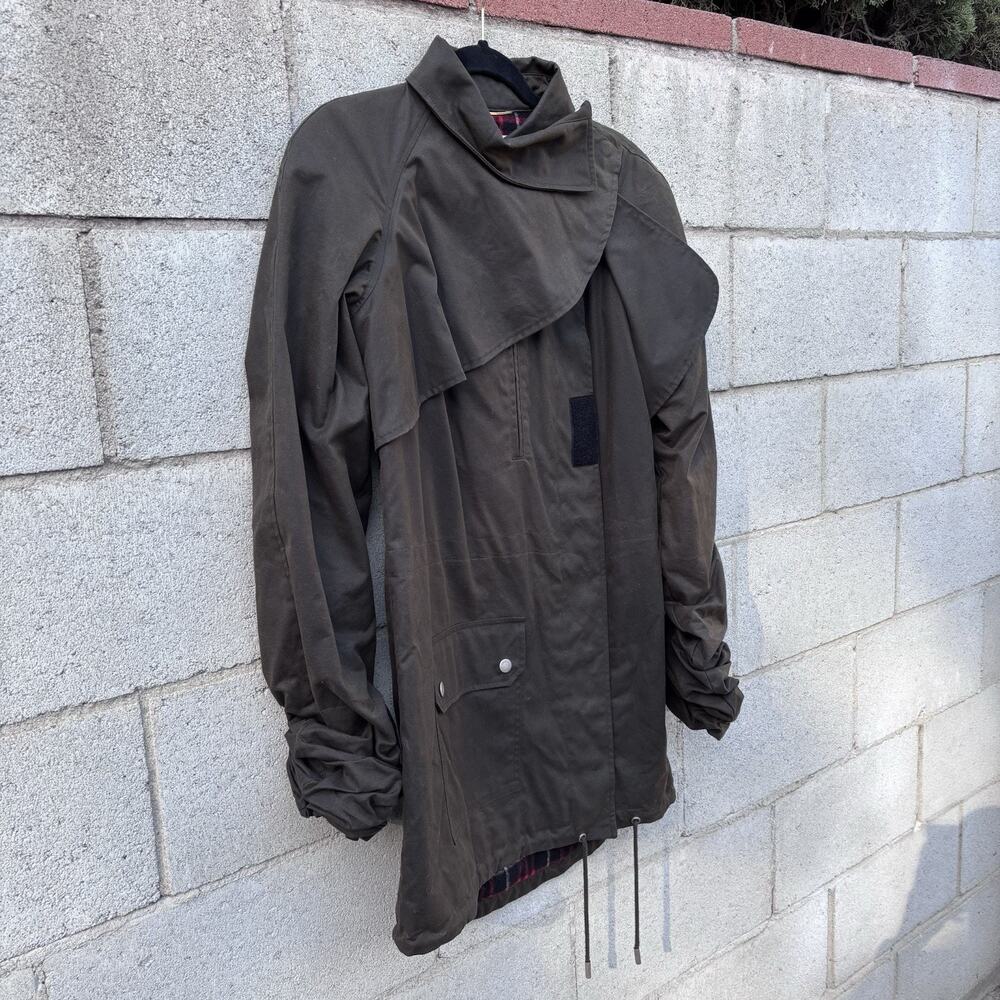 Saint Laurent Women’s Waxed Cotton Military Parka Jacket Army Green Sz 36 - Picture 10 of 12